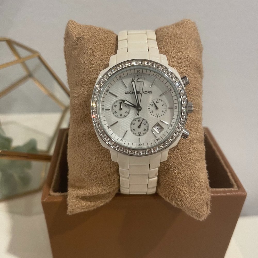 Michael Kors White Ceramic Boyfriend Watch